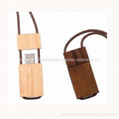 Wood USB Flash Memory with 1GB to 64GB Capacity, Plug-and-play, OEM or ODM Orders are Available
